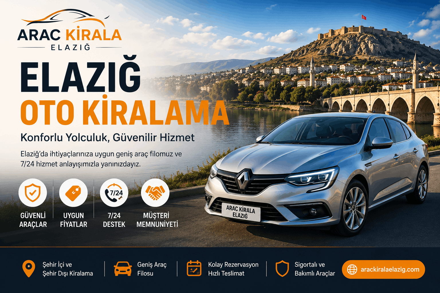 Elazığ Oto Kiralama Hizmetleri ile Konforlu ve Güvenli Yolculuk